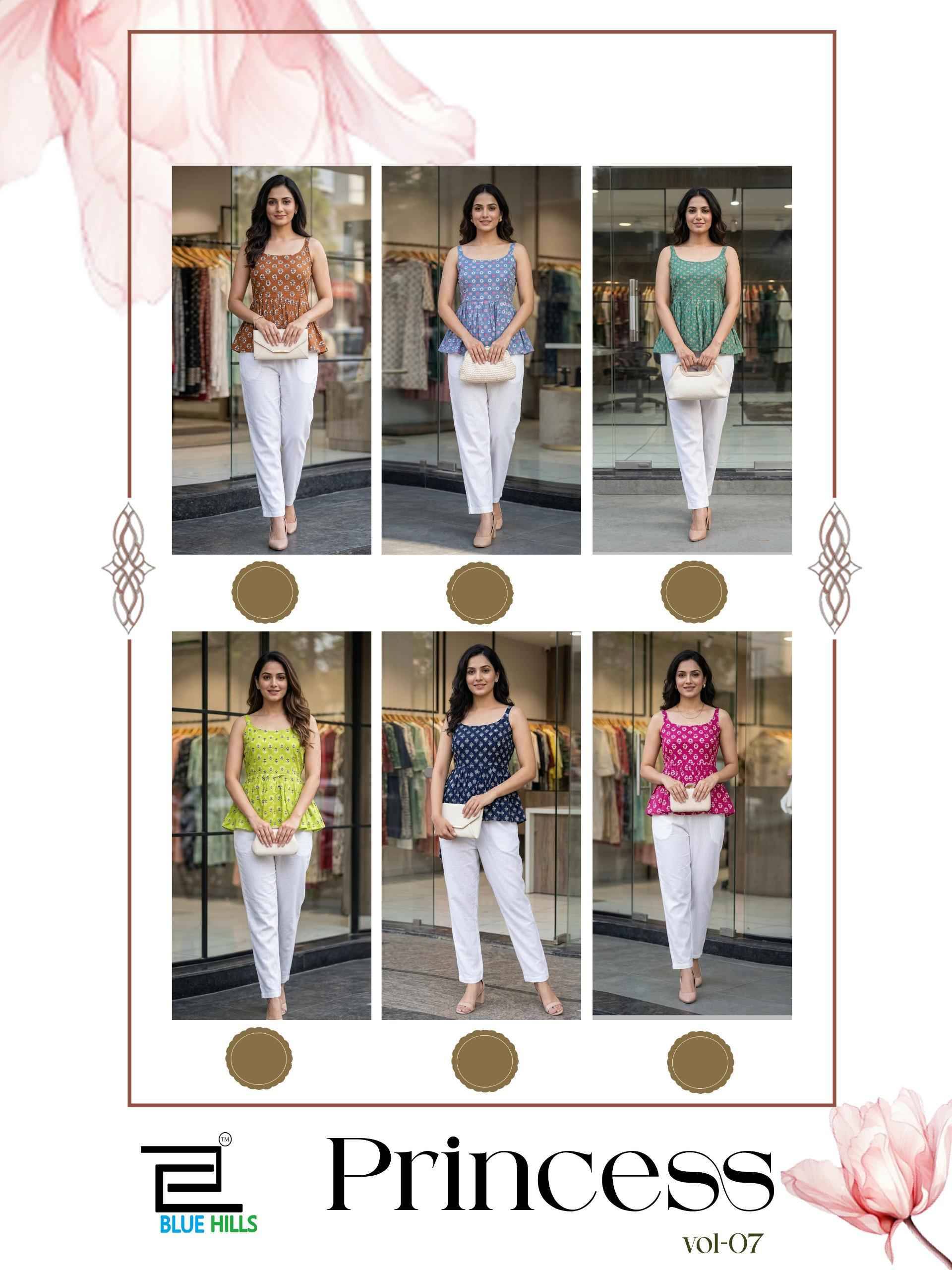 PRINCESS vol 7 By Blue Hills 01 to 06 Series Designer Stylish Fancy Colorful Beautiful Party Wear & Ethnic Wear Collection Pure Cotton Tops At Wholesale Price